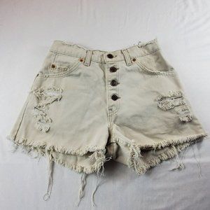 Vintage Levi's White Tab High Rise Button Fly Shorts Juniors Size 5 Cut Off